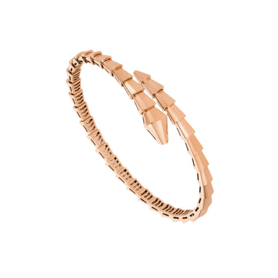 Fleuron Paris Bracelet - 18K Rose Gold Plated Serpenti bracelet with sculpted snake-like form, a refined accessory for luxury styling.
