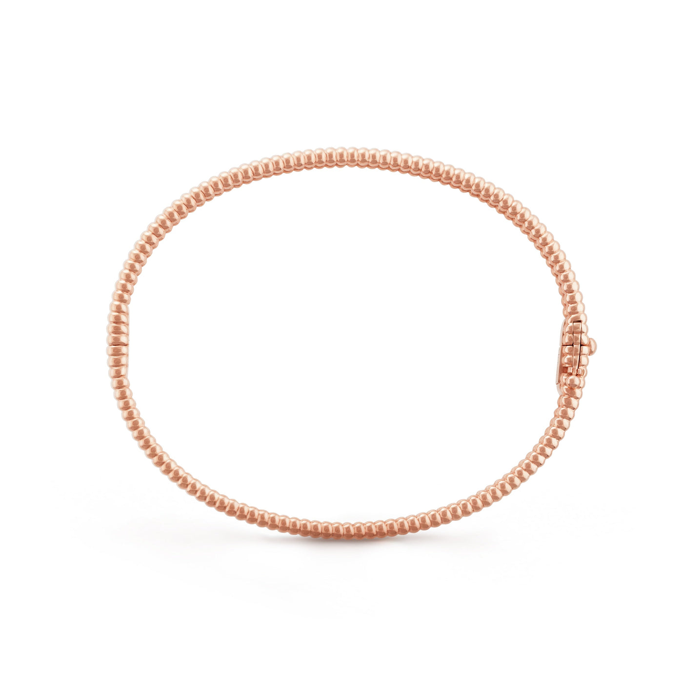 Fleuron Paris Perlee Bangle in rose gold tone - 18k gold plated with delicate beaded texture, perfect for elegant wrist styling.