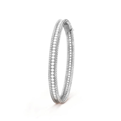 Fleuron Paris Perlee Bangle in silver - 18k gold plated with zircon inlay, combining modern shine with classic bracelet design.