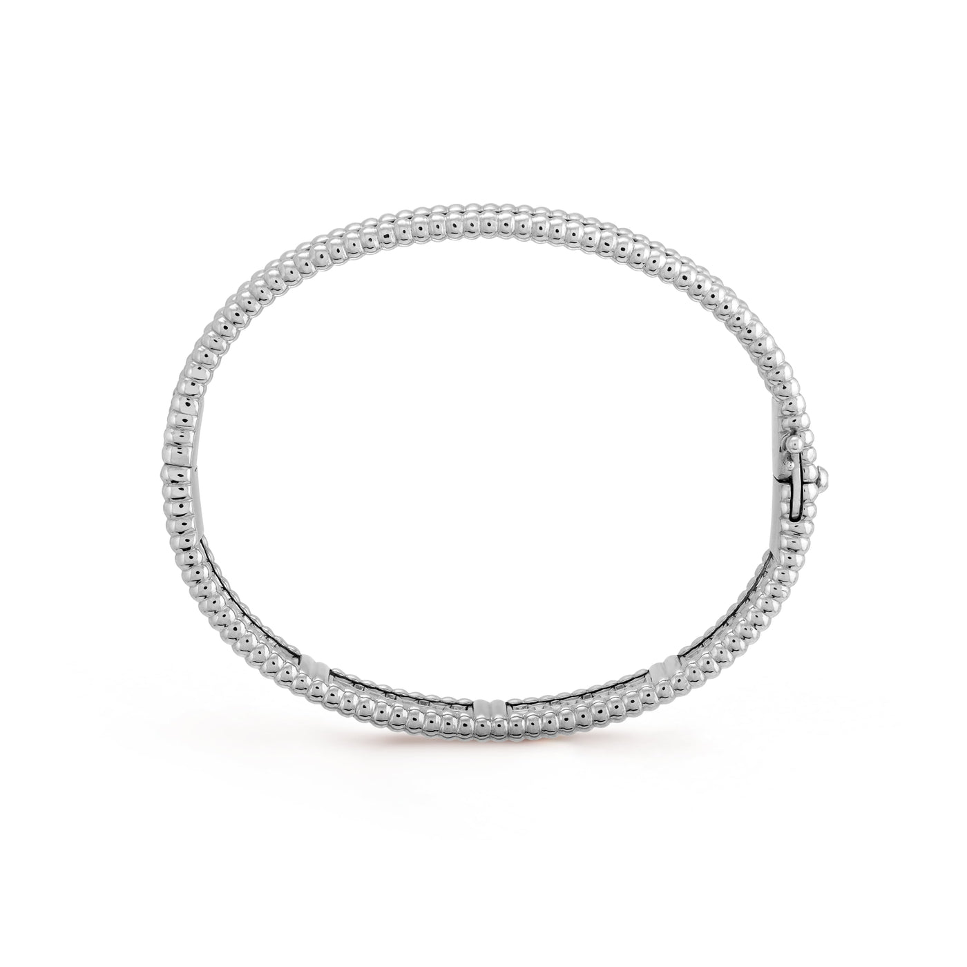 Fleuron Paris Perlee Bangle in silver tone - 18k gold plated with beaded detailing and clasp closure, sleek and modern jewelry piece.